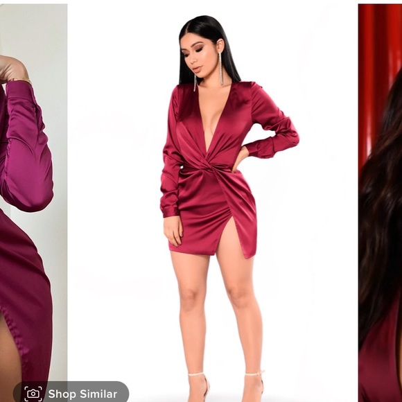 Fashion Nova burgundy dress. Size medium - Picture 1 of 3